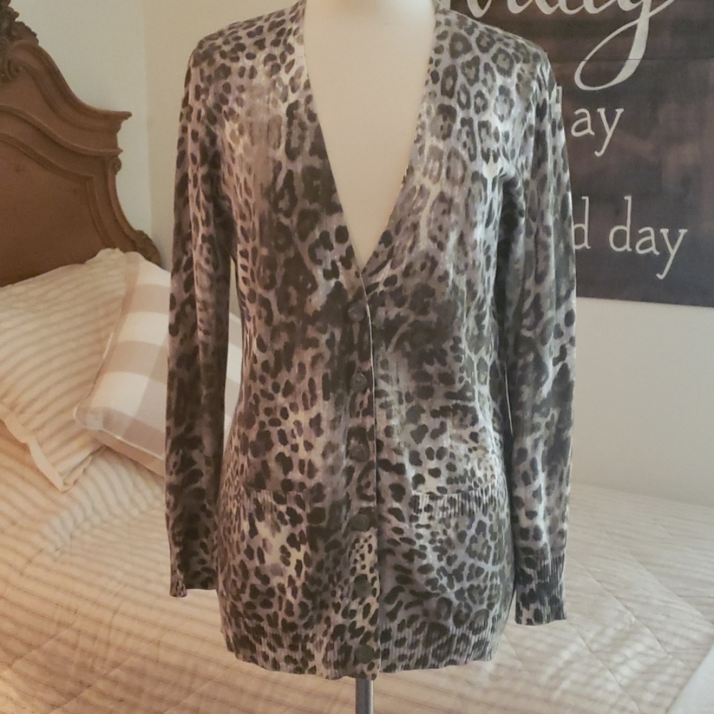 Catherine Malandrino olive colored cardigan
